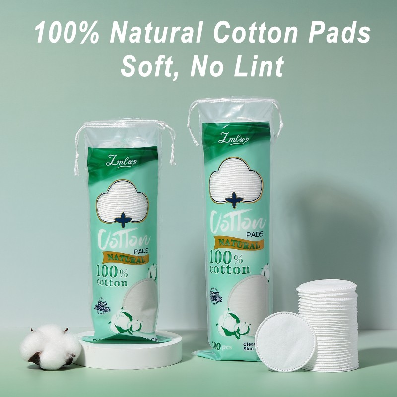 80PCS Custom Square Round Face Makeup Remover Pads SY587/595  Cosmetic Natural Cotton Facial Cleaning Cotton Pads For Skin Care