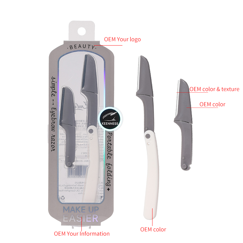 Micro-Distance Protective Net Folding Eyebrow Trimmer JJF05 Stainless Steel Face Eyebrow Scraping Knife Replaceable Blade Head Razor