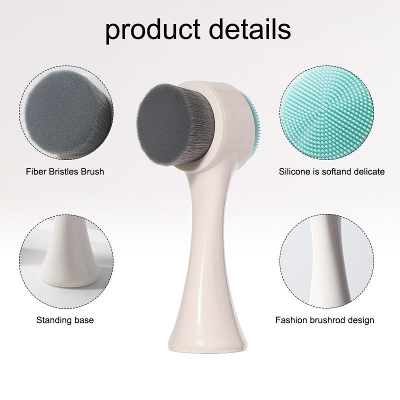 LMLTOP Silicone Manual Facial Cleansing Brush Set C0380/C0382 Face Cleaning and Massage Brush Wholesale for Single Use