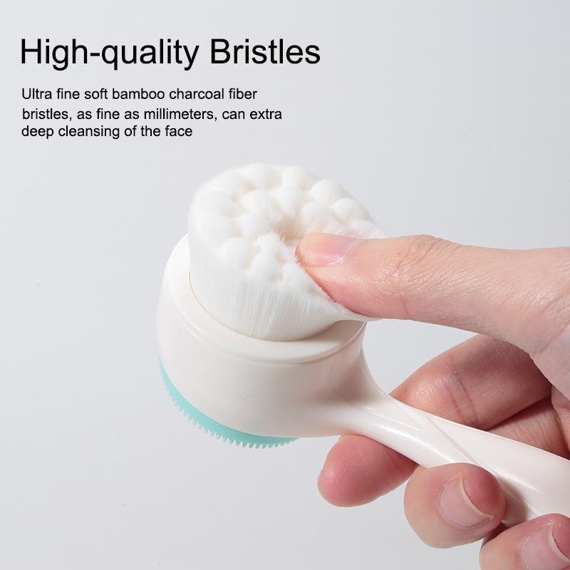 LMLTOP Silicone Manual Facial Cleansing Brush Set C0380/C0382 Face Cleaning and Massage Brush Wholesale for Single Use