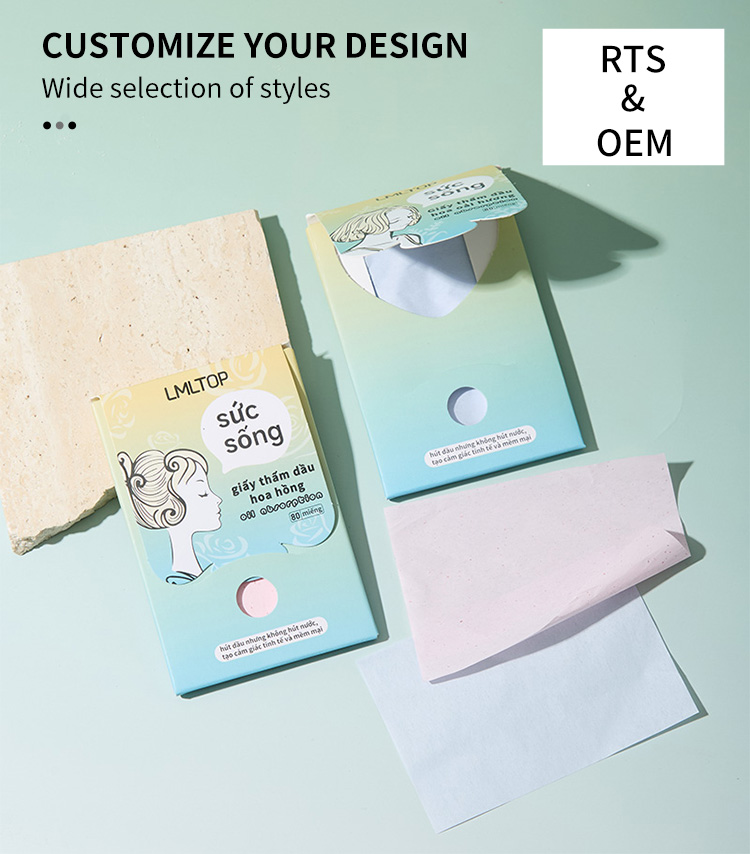 80-Pcs Beautiful Oil-Absorbing Paper Portable Travel Fragrance scent Oil Control Oil Blotting Sheets for Face Clean Makeup Tools