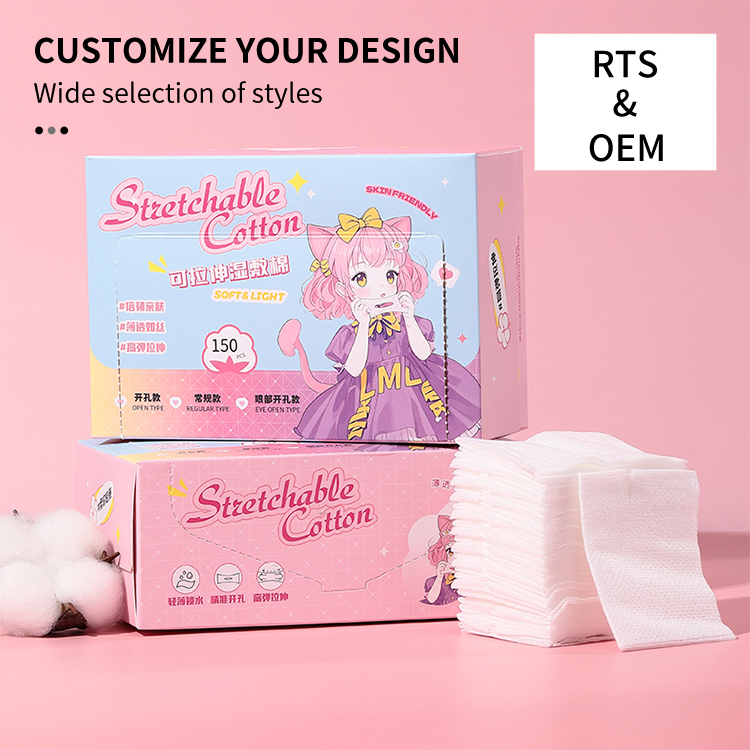 3-in-1 Disposable Wet Application Cotton Plant Fiber Facial Mask Paper Pad Elastic Stretchable Organic Makeup Remover Face Pads