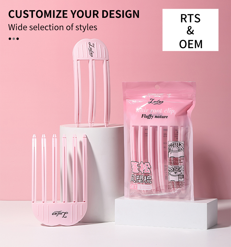 Plastic Comb Pad for Hair Roots High Cranio-top Fluffy Clip Accessories Bangs Barrel Fixed Shape Clips Volume Wind Travel SY143