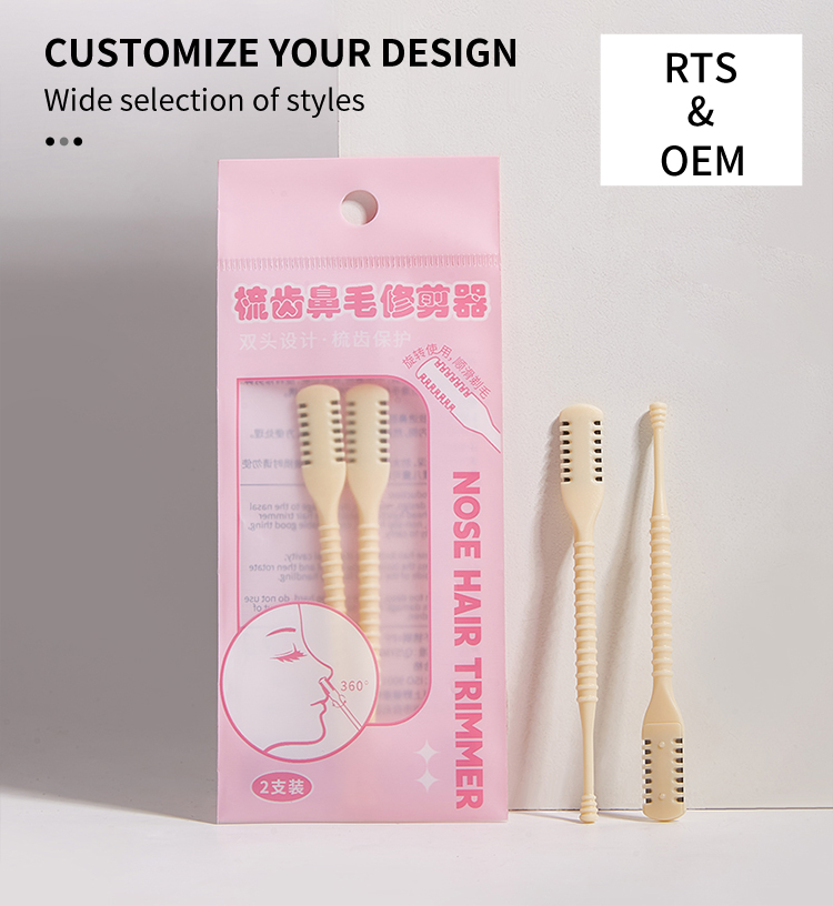 High Quality Hair Removal Tools Women Facial Shaving Razors 360 Degree Rotate Nostril Double Side Comb Nose Hair Knife Trimmer SY560