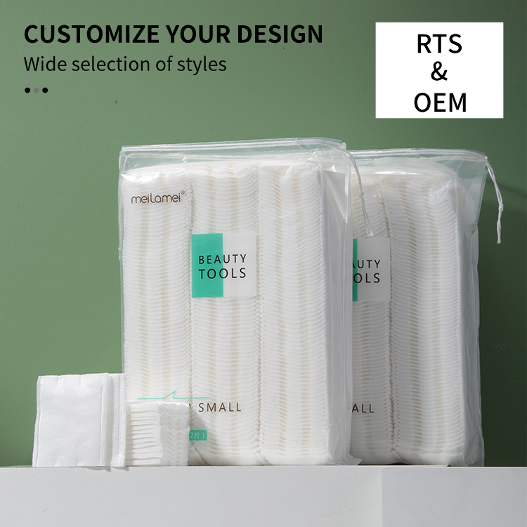 Meilamei Custom OEM 222pcs Organic Facial Makeup Remover Cotton Pads MLM-A502
