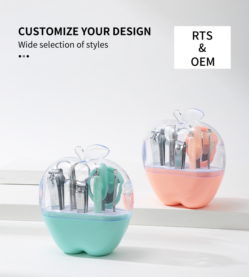 Lameila Popular Gift 9Pcs/Set Manicure Set Professional Stainless Steel for Nail Care Tool F0130