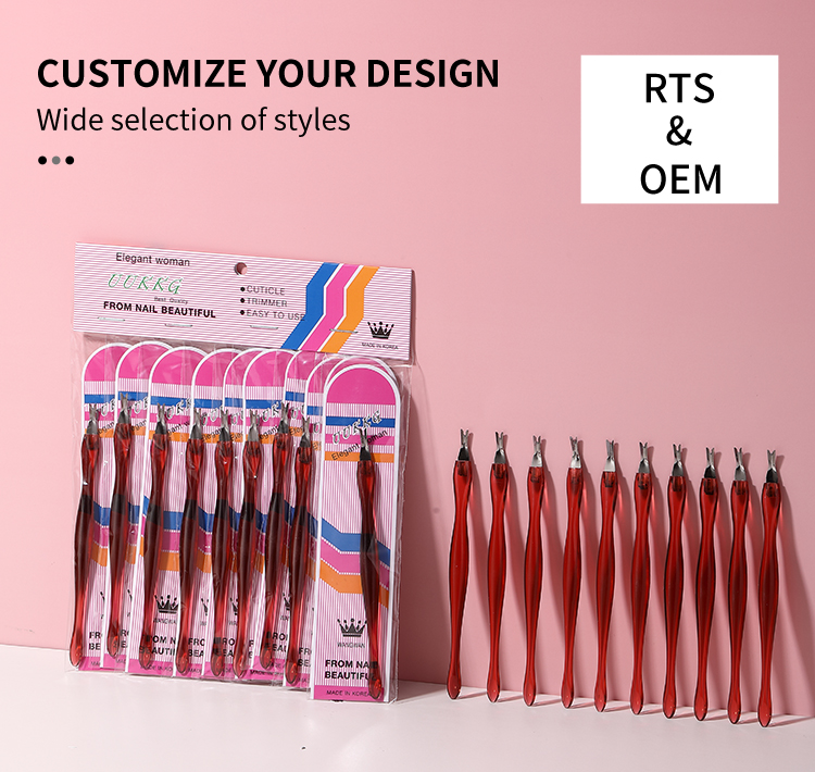 6pcs Colorful Manicure Nail Cuticle Pusher Tool Family Use Pedicure Cuticle Remover Dead Skin Fork Nail Cuticle Trimmer Kit