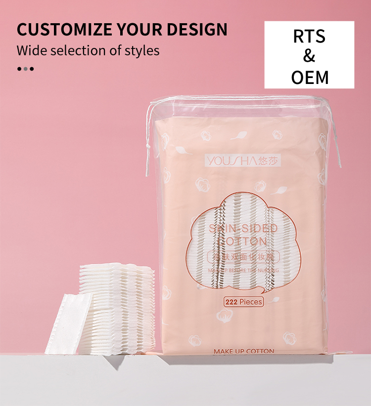 Yousha 222pcs Disposable Double Useful Side Pads Cosmetic Makeup Remover Cotton Pads Cosmetic Square Cotton YV029