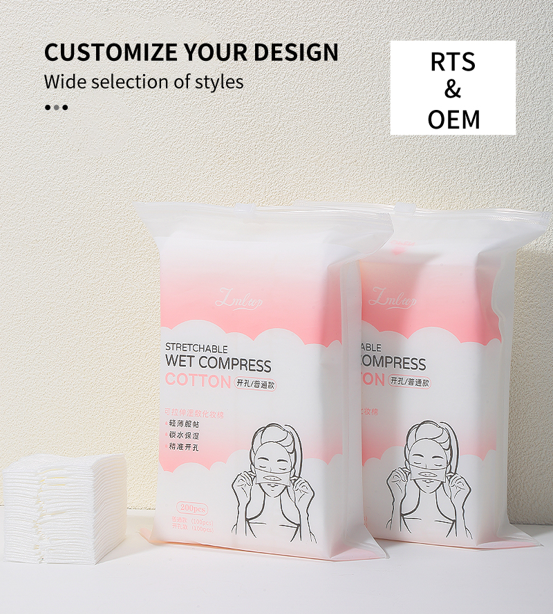 Ultra-Thin Wet Disposable Square Cotton Pads High Elasticity Long Ductility Sensitive Skin Care Compressible Wet Cotton Pads