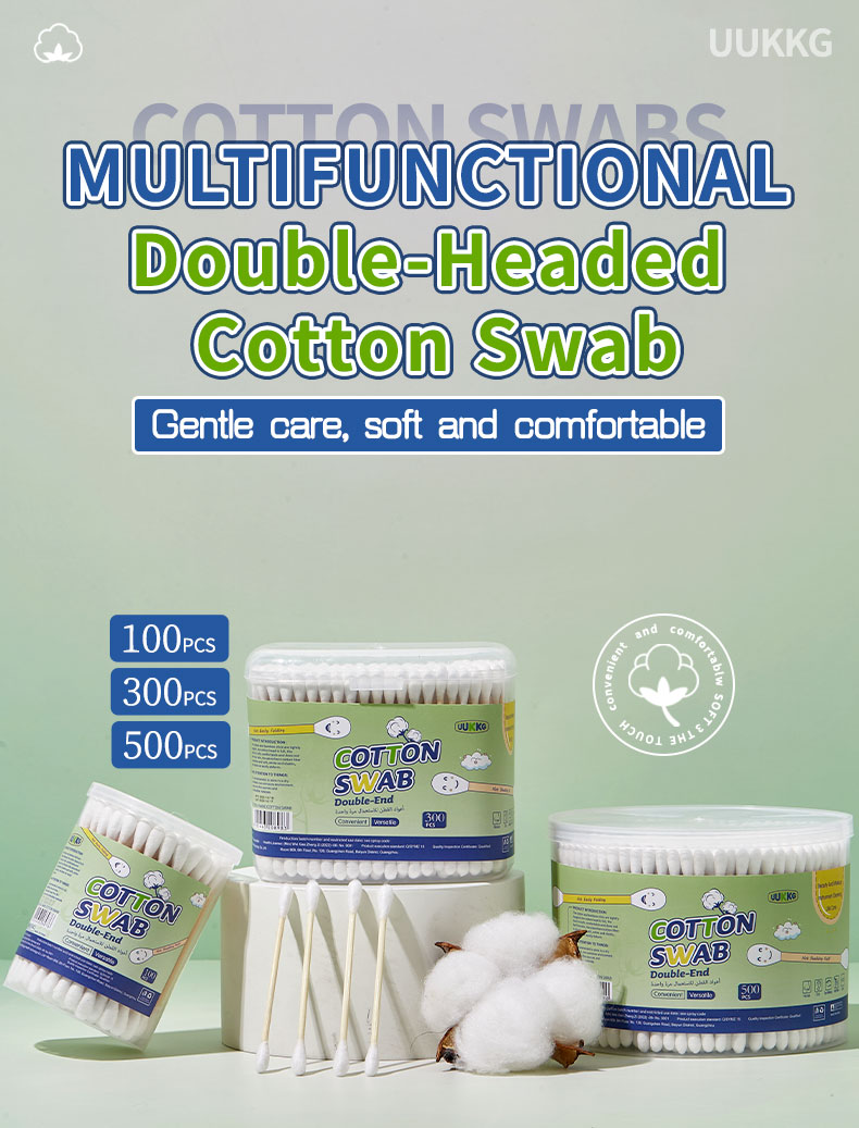Premium Disposable Double Head Cotton Buds - Lint-Free Soft Swabs for Ear Care Beauty Makeup Cleaning Home Travel Bulk Wholesale
