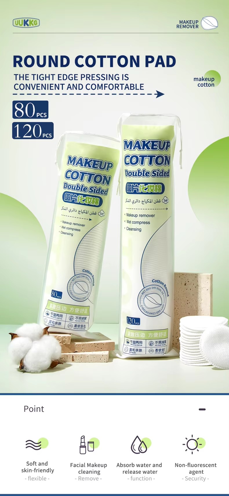 Double-Sided 3 layers Skin-Friendly Cotton Pads120 Pcs Soft fluorescent agent Makeup Remover Facial Pad For Skin Care SY799 Double-Sided 3 layers Skin-Friendly Cotton Pads120 Pcs Soft fluorescent agent Makeup Remover Facial Pad For Skin Care SY799