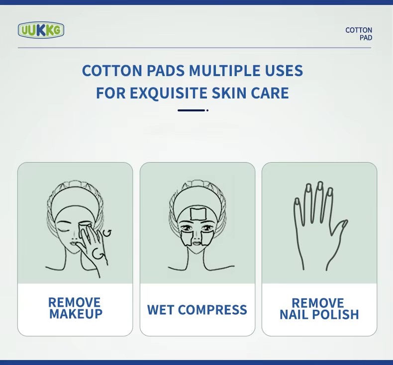 Factory Supply 222pcs Makeup Cotton Pads Thick 3-Ply Gentle Dual-Sided Makeup Remover Pads for Sensitive Face Nail Skin SY797