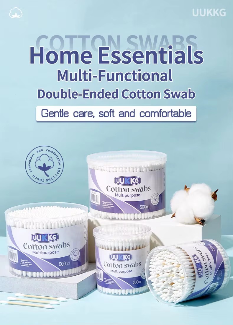 500pcs Cotton Swabs Bulk Double Head Bamboo Sticks Home Use Professional Travel Organic Makeup Removal Ear Cleaning Buds