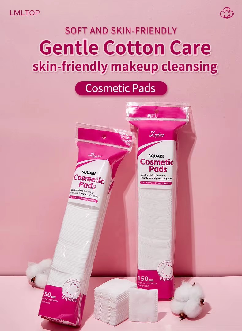 LMLTOP 2-in-1 150PCS Cotton Pads Dual Side Square Makeup Remover Soft Inside Embossed Outside Pad for Exfoliating LMLTOP 2-in-1 150PCS Cotton Pads Dual Side Square Makeup Remover Soft Inside Embossed Outside Pad for Exfoliating
