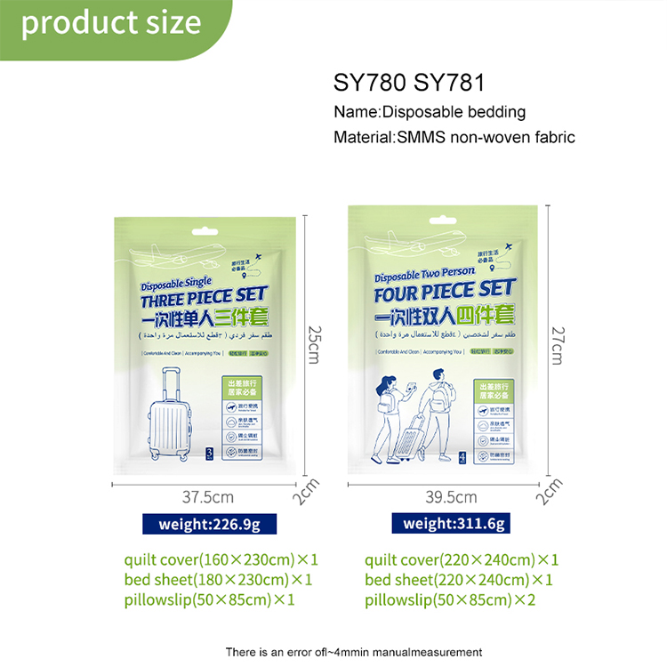 Disposable Three Piece Bed Linen Set Soft Skin Friendly for Home Hotel Hospital Trip Disposable Three Piece Bed Linen Set Soft Skin Friendly for Home Hotel Hospital Trip