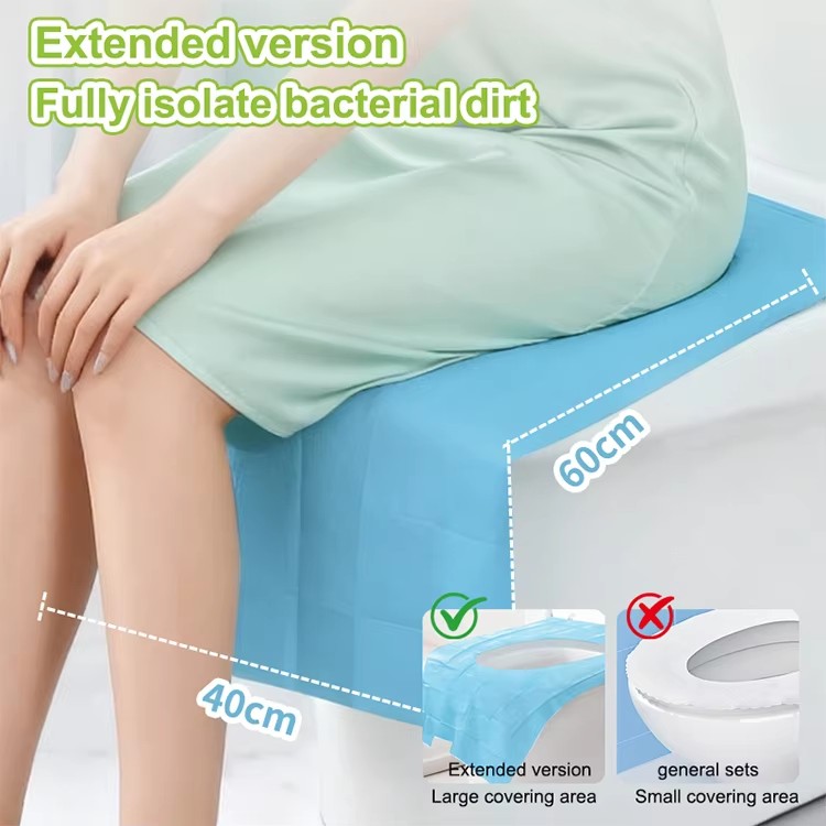 10pcs Disposable PE Toilet Seat Cover Set Eco-Friendly Wood pulp Toilet Bath Protective cover Travel Hygiene Kit for Hotel SY785