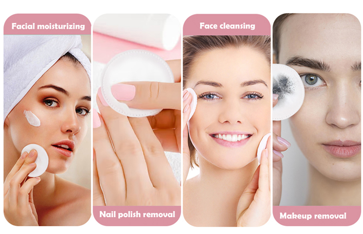 LMLTOP Bulk Supply Disposable Pure Sandwich Cotton 3-Layer Soft Lint-Free Makeup Pads for Face Cleansing