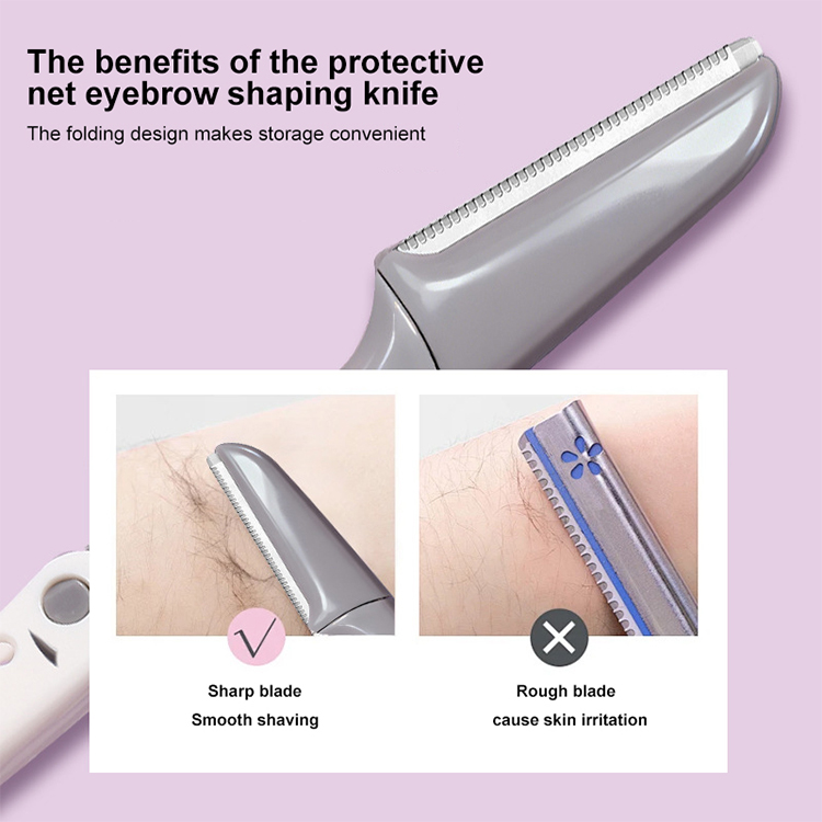 Micro-Distance Protective Net Folding Eyebrow Trimmer JJF05 Stainless Steel Face Eyebrow Scraping Knife Replaceable Blade Head Razor Micro-Distance Protective Net Folding Eyebrow Trimmer JJF05 Stainless Steel Face Eyebrow Scraping Knife Replaceable Blade Head Razor
