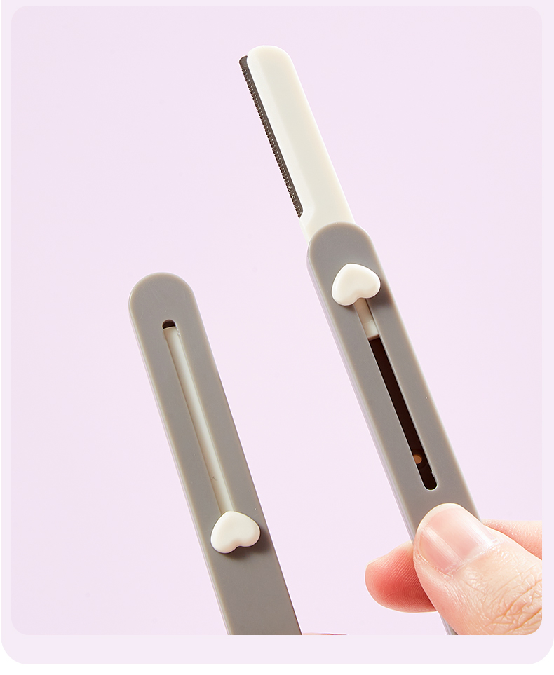 LMLTOP 2pcs Stainless Steel Portable Retractable Macro Protective Net Hair Remover Eyebrow Shaving Tool JJF02 Eyebrow Trimmer