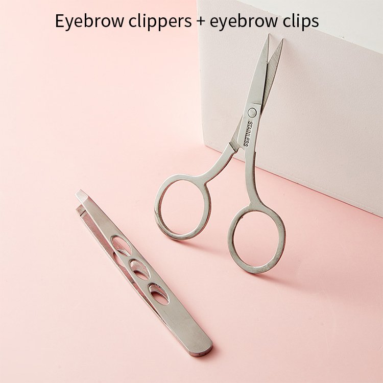 Custom Stainless Steel Slanted Eyelash Tweezers  JJF15 Private Label Lash Extension Tools Regular Tip Makeup Scissors for Eyebrow