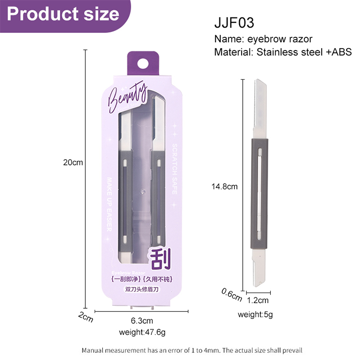 LMLTOP 2PCS Double heads Facial Eyebrow Razors JJF03 Retractable Stainless steel Beauty Eyebrow Trimmer Dermaplaning Shaving Tool LMLTOP 2PCS Double heads Facial Eyebrow Razors JJF03 Retractable Stainless steel Beauty Eyebrow Trimmer Dermaplaning Shaving Tool