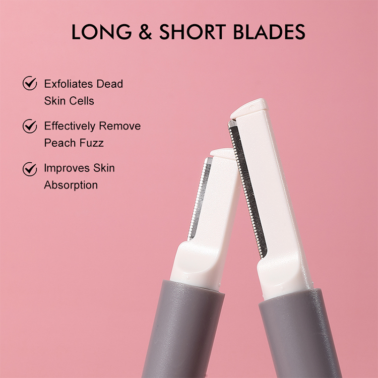 LMLTOP Eyebrow Razors JJF10 Women's Makeup Tools Stainless Steel Long short Blades Eyebrow Trimmer Shaving With Plastic Handle