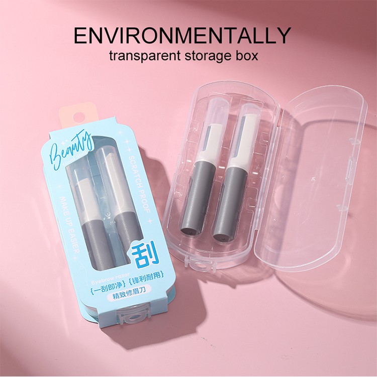 LMLTOP Eyebrow Razors JJF10 Women's Makeup Tools Stainless Steel Long short Blades Eyebrow Trimmer Shaving With Plastic Handle