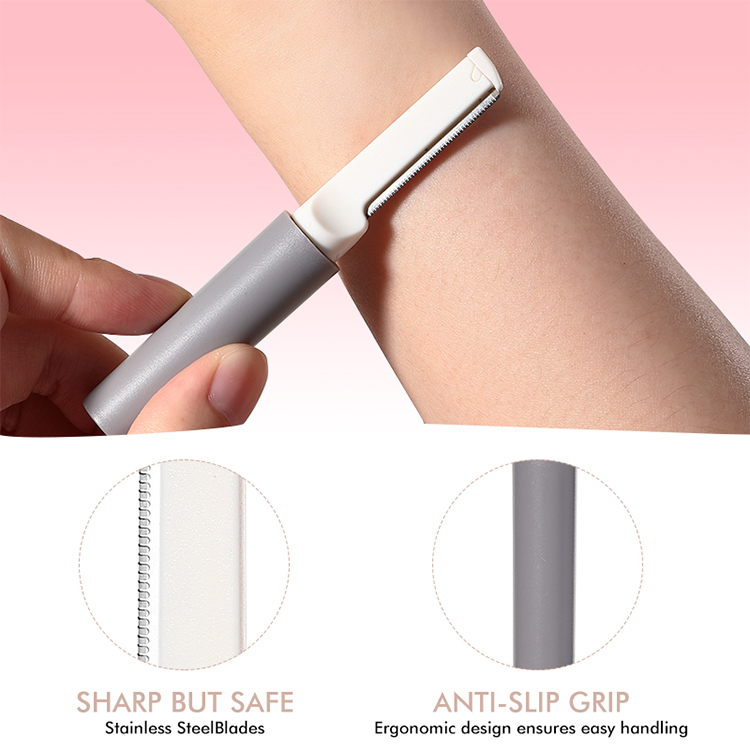 LMLTOP Eyebrow Razors JJF10 Women's Makeup Tools Stainless Steel Long short Blades Eyebrow Trimmer Shaving With Plastic Handle