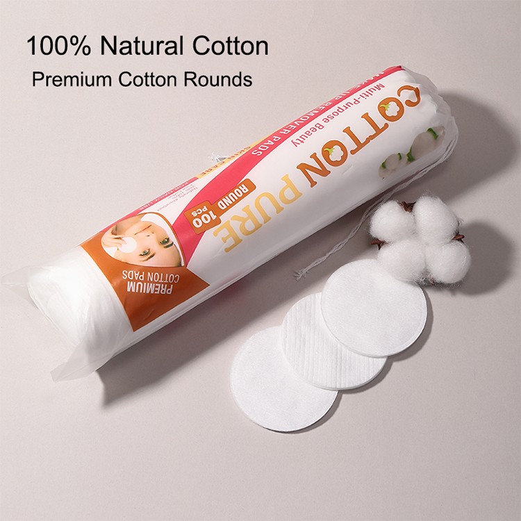 Disposable 100% Pure Non-Fluorescent Organic Cleaning Makeup Remover Pads Eco-Friendly 80pcs 3-Layer Super Soft High Cotton Pads SY485/SY486/SY487