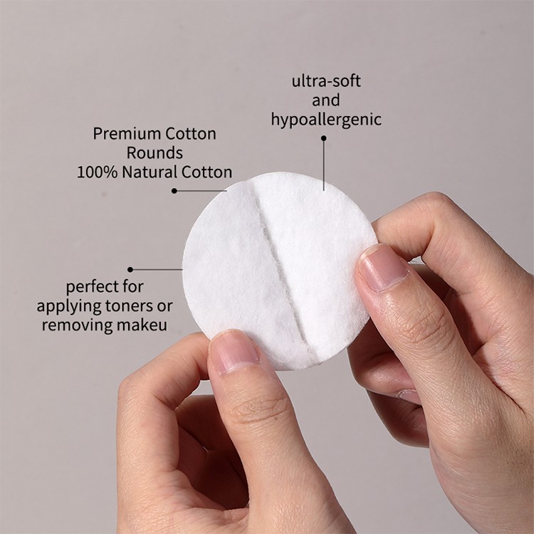 Oem/Odm Factory 100% Cotton Environmental Remove Makeup Round Nail Cleaning Pad Disposable Cosmetic Cotton Pads for Face SY491/SY492/SY493