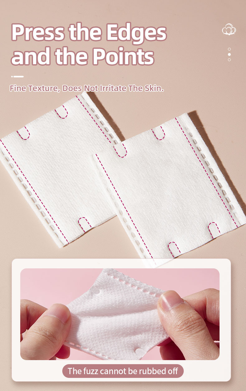 Manufacturer Extra Thick Makeup Remover Pads biodegradable non woven saving water Organic square face cleansing cotton pads V07 V08