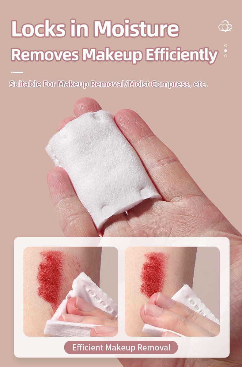 Manufacturer Extra Thick Makeup Remover Pads biodegradable non woven saving water Organic square face cleansing cotton pads V07 V08