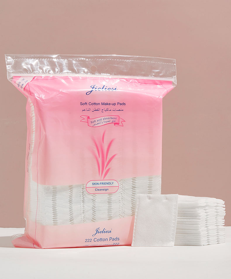 Manufacturer Extra Thick Makeup Remover Pads biodegradable non woven saving water Organic square face cleansing cotton pads V07 V08