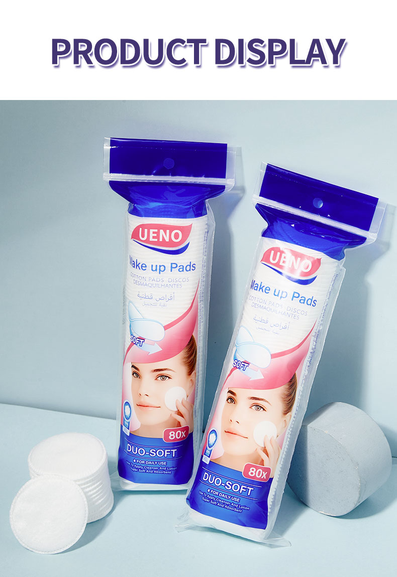 UENO Double Sides Makeup Cotton Pads Facial Toner Pads Multi-Purpose Skin Care Cotton Pad for Face Cosmetic Makeup Remover Round V10