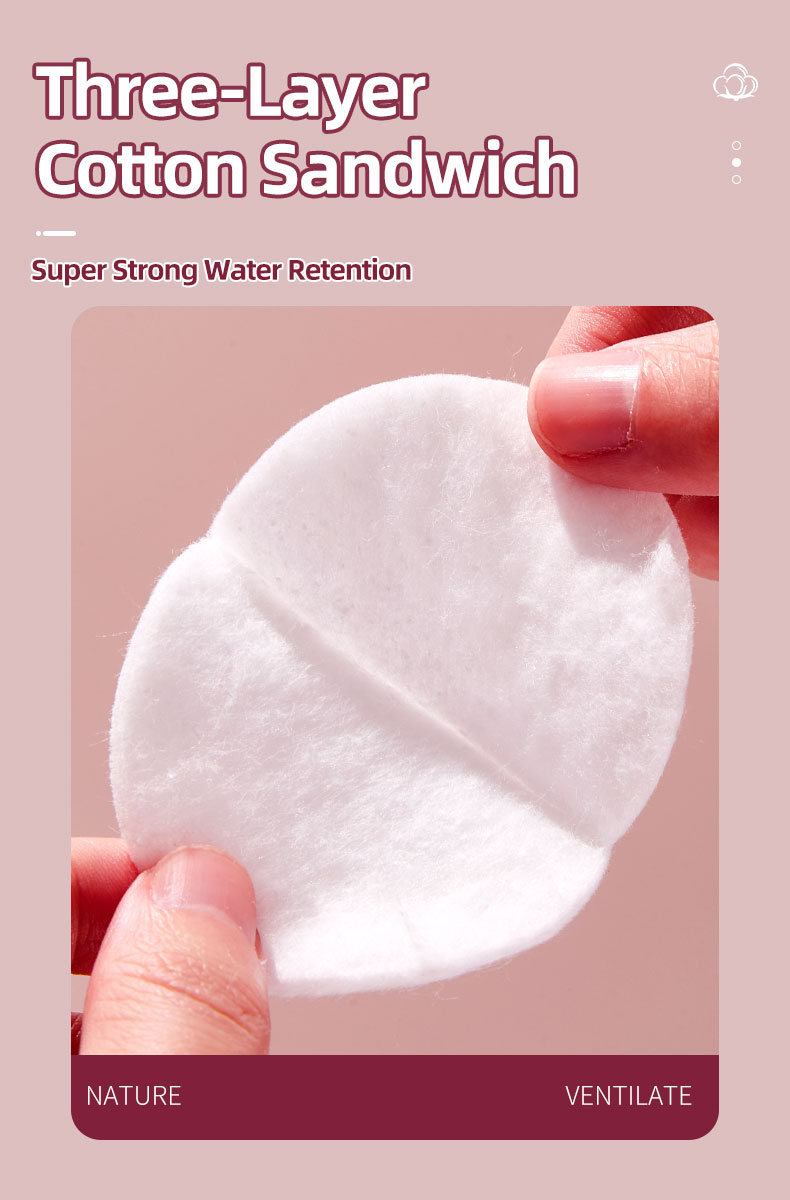 Disposable Cotton Rounds Pads Soft Lint Free Sandwich Pure Cotton Pads for Sensitive Skin Cleansing care