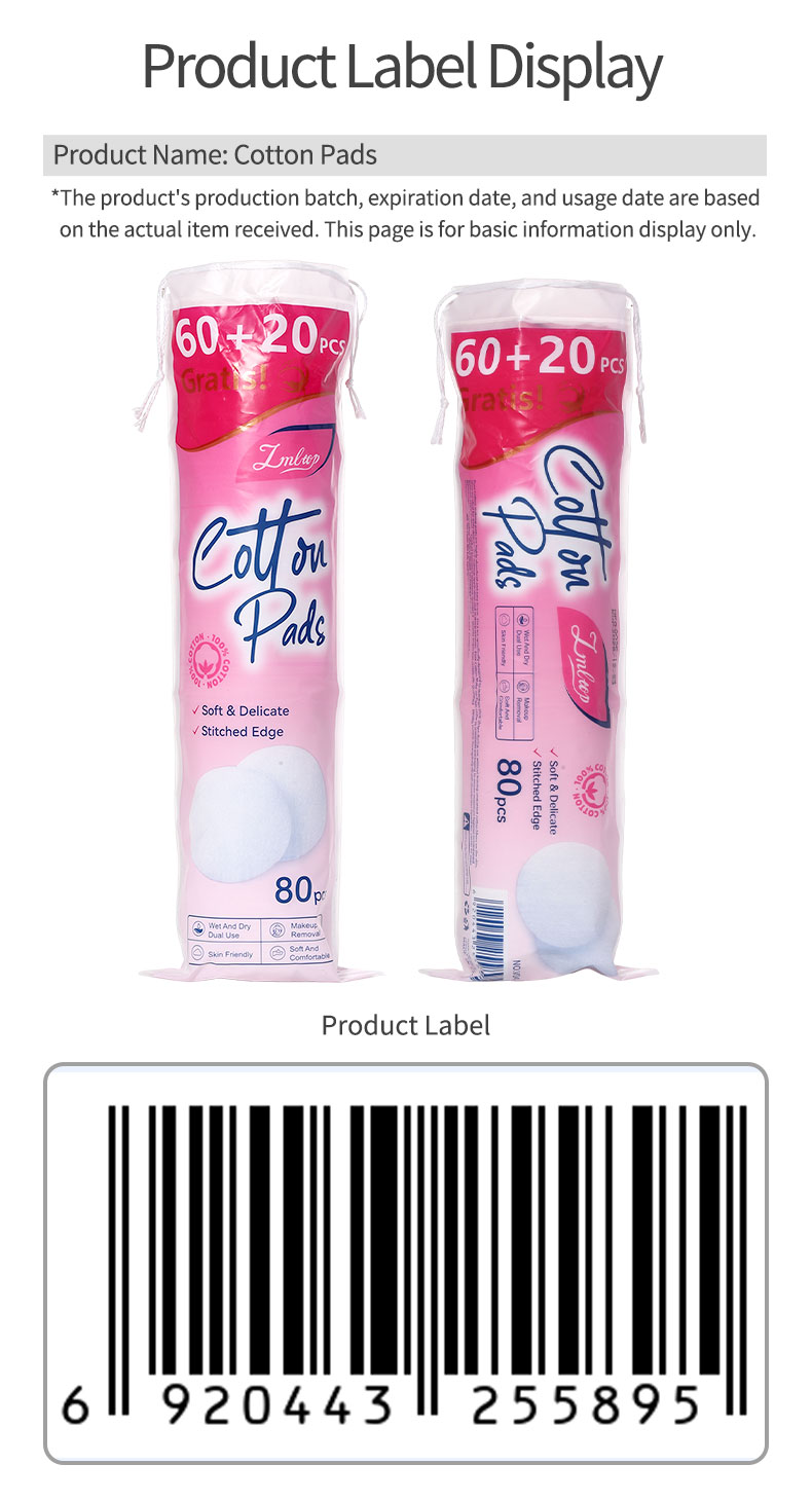 Disposable Cotton Rounds Pads Soft Lint Free Sandwich Pure Cotton Pads for Sensitive Skin Cleansing care