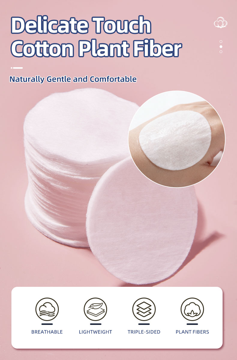 Factory Wholesale Makeup Cotton Pads Natural Makeup Soft Absorbent Rounds Cotton Pads for Face Cosmetic Makeup Remover Cleaner V01 V02 V03