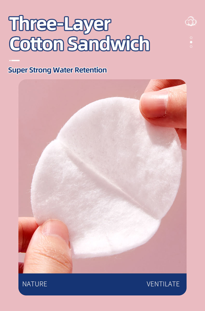 Factory Wholesale Makeup Cotton Pads Natural Makeup Soft Absorbent Rounds Cotton Pads for Face Cosmetic Makeup Remover Cleaner V01 V02 V03