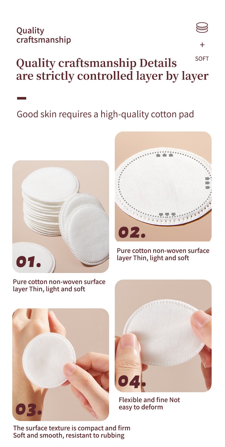 80/150 Pcs Disposable Sandwich Cotton 3 Layer Nail Art Beauty Facial Cleansing Paper Cotton Pads Soft Makeup Remover Pads SY443 SY473 SY474