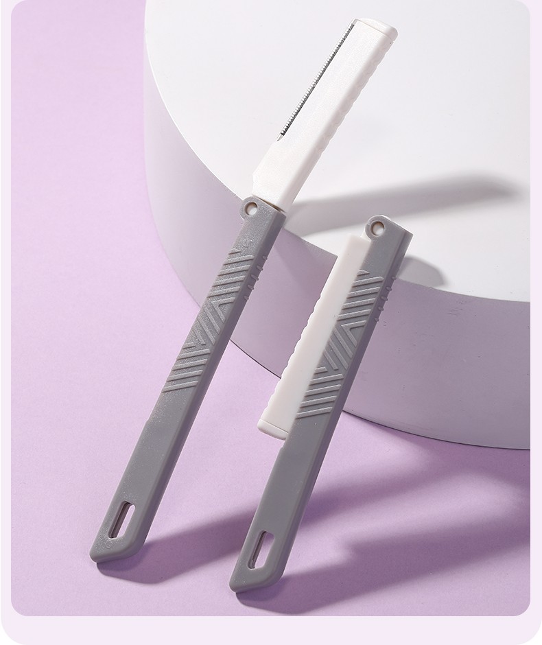 LMLTOP Folding Beauty Brow Razor Kit JJF42 2pcs Stainless Steel Eyebrow Trimmer Set Protective Net Accessories Tools for Makeup