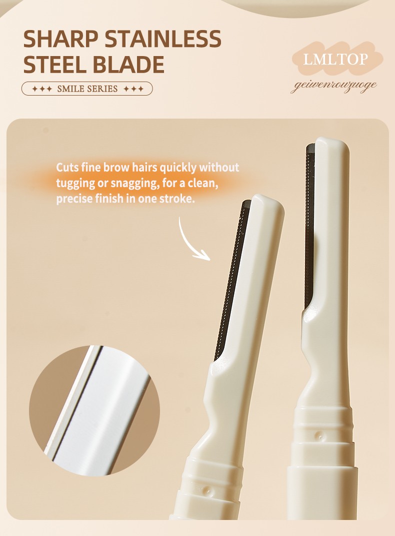 2-in-1 Detachable Eyebrow Razors changeable Heads for Precision Shaping Professional Trimmer Dermaplaning Styling Tools US04