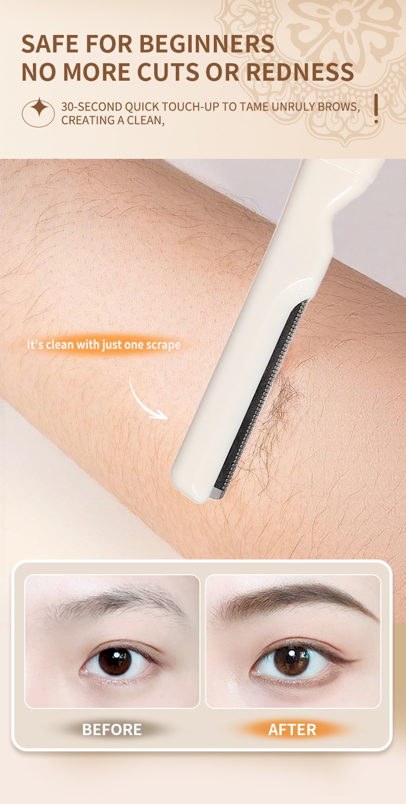 2-in-1 Detachable Eyebrow Razors changeable Heads for Precision Shaping Professional Trimmer Dermaplaning Styling Tools US04
