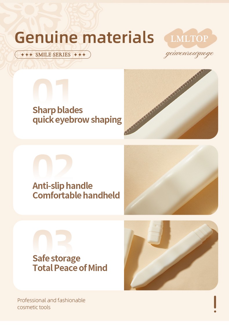 2-in-1 Detachable Eyebrow Razors changeable Heads for Precision Shaping Professional Trimmer Dermaplaning Styling Tools US04