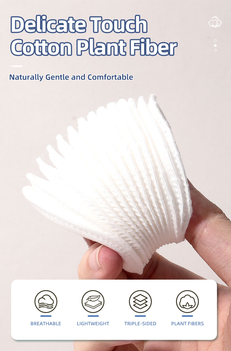 UENO 80/100pcs Pack Natural 3-Layer Round Cotton Pads Disposable Face Cotton Pad for Face Skin Care