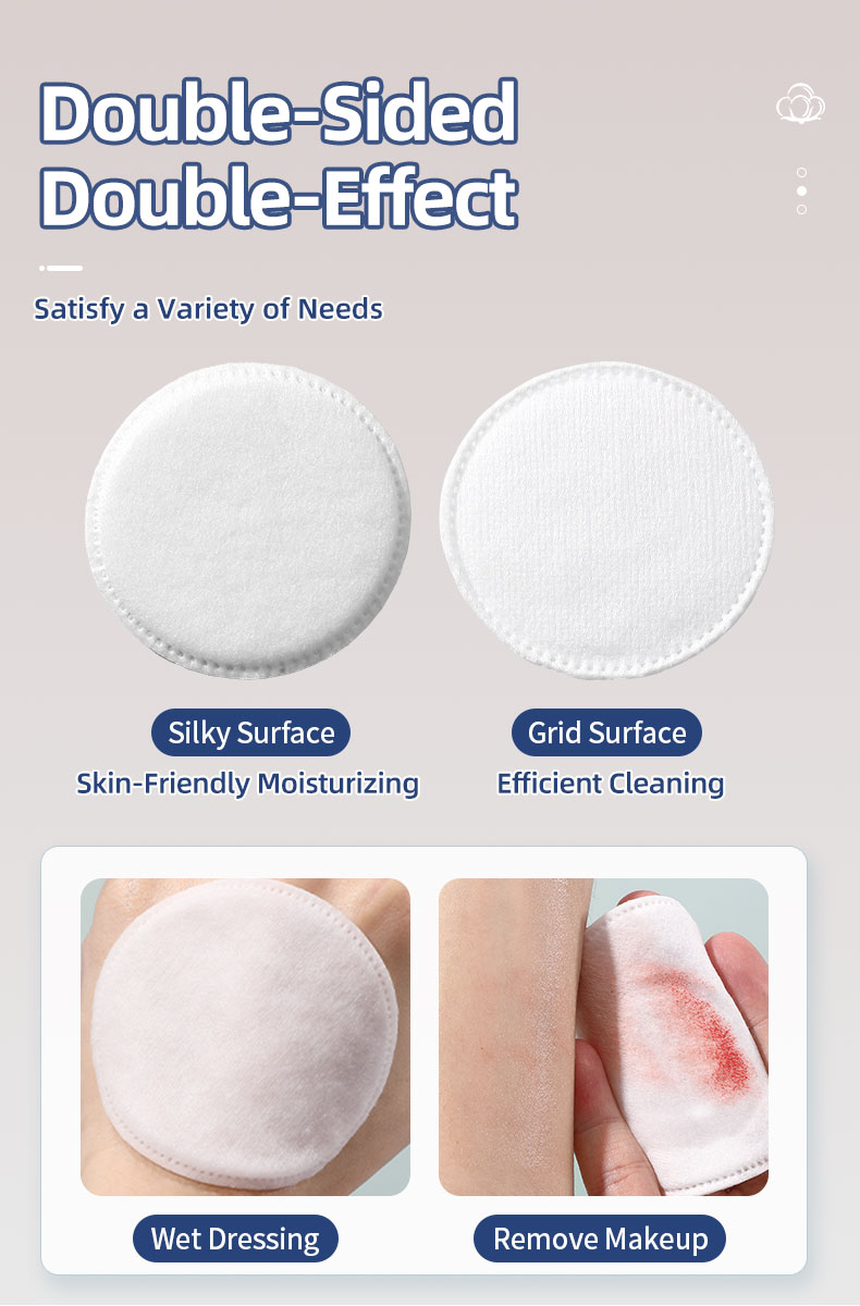 UENO 80/100pcs Pack Natural 3-Layer Round Cotton Pads Disposable Face Cotton Pad for Face Skin Care