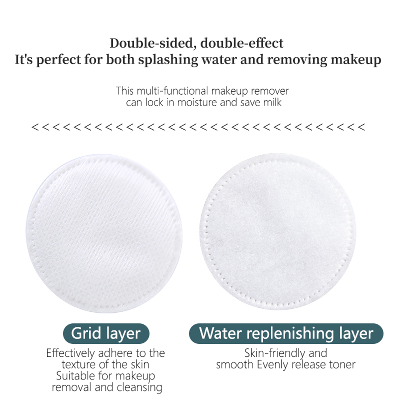 Factory Direct 100pcs 3in1/Pack 3-layer Round Cosmetic Cotton Pads Disposable Sandwich Facial Cleansing Makeup Remover Pad SY430
