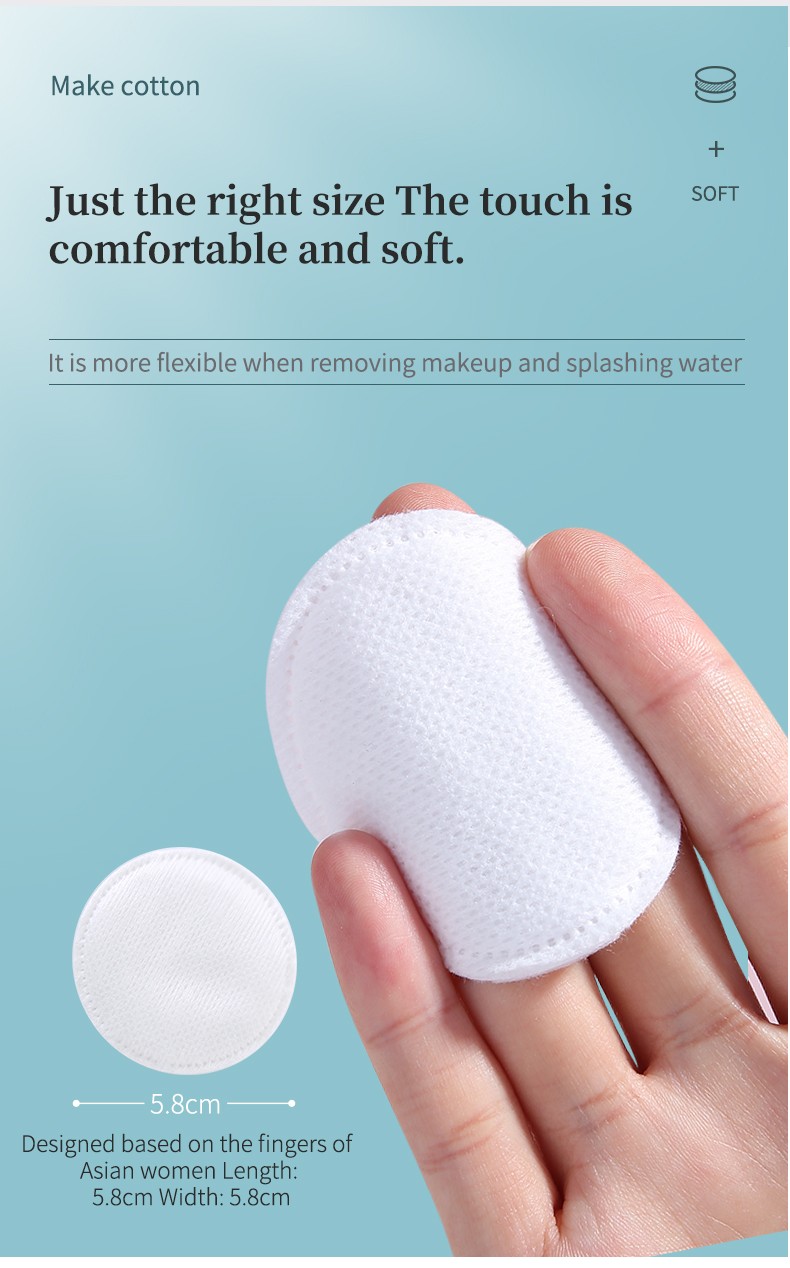 Factory Direct 100pcs 3in1/Pack 3-layer Round Cosmetic Cotton Pads Disposable Sandwich Facial Cleansing Makeup Remover Pad SY430