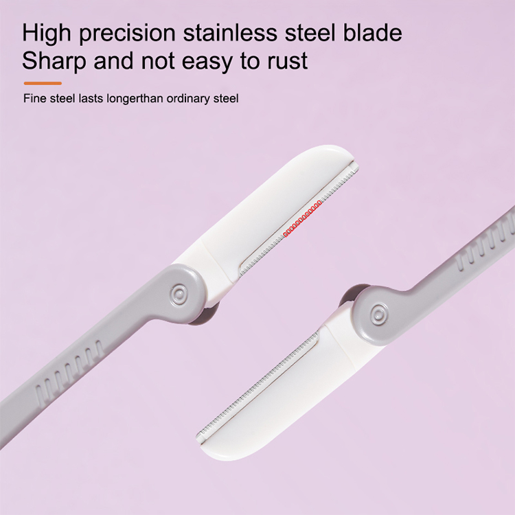 Factory Price Stainless Steel Slanted Tip Beauty Care Facial Eyebrow Razor for Shaving and Hair Removal Trimmer Grooming Tools JJF06