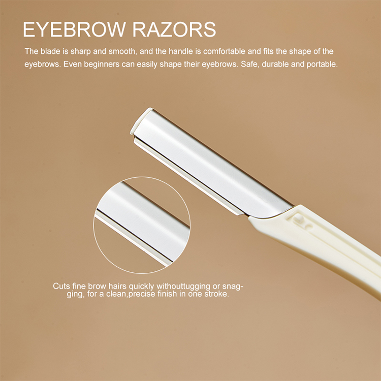 3in1 Makeup Eyebrow Trimmer Stainless Steel Straight Waterproof Blade Safety Sleeve Dermaplane Eyebrow Shaver for Easy Grooming US05