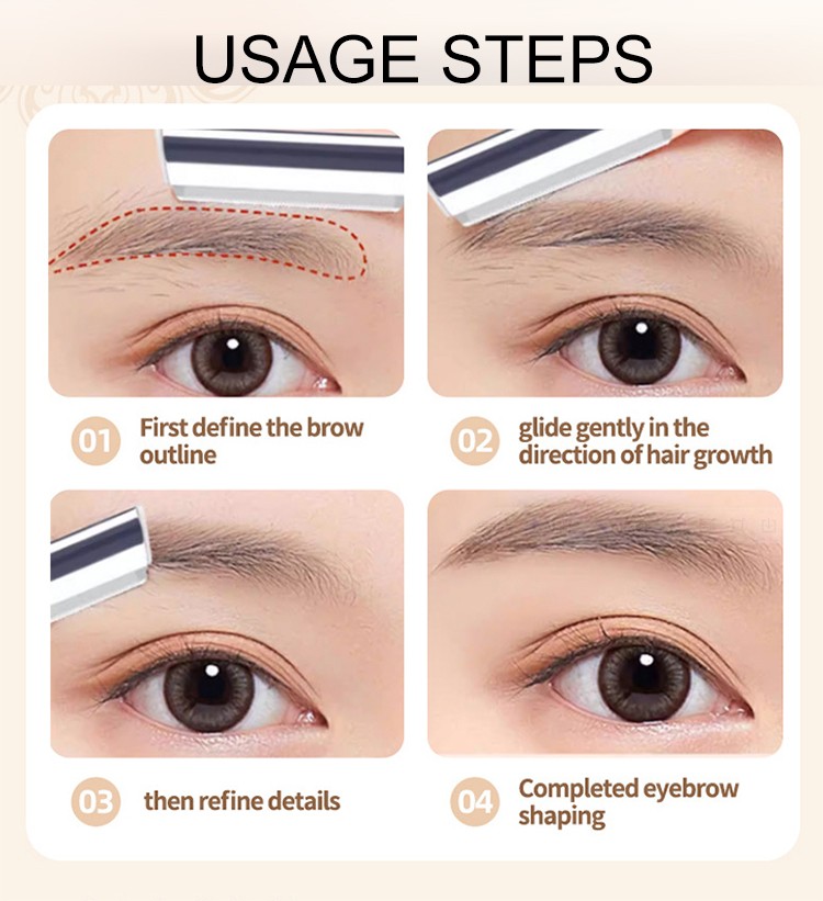 3in1 Makeup Eyebrow Trimmer Stainless Steel Straight Waterproof Blade Safety Sleeve Dermaplane Eyebrow Shaver for Easy Grooming US05